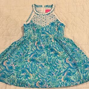Lilly Pulitzer Tropical Blue and Green Kids Dress